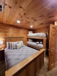 Queen bedroom with Twin bunk bed on bottom level